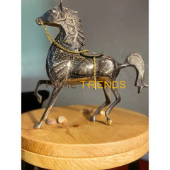 Handcrafted Gold Jhara Large Brass Dancing Horse Sculptures & Monuments