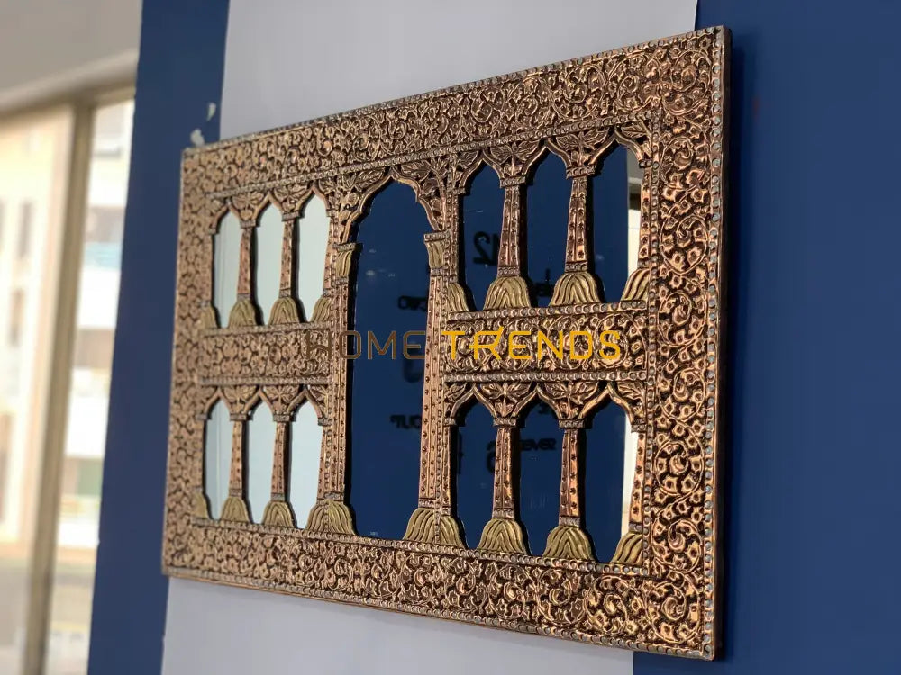 Handcrafted Large Brass Baradari Wall Mirrors