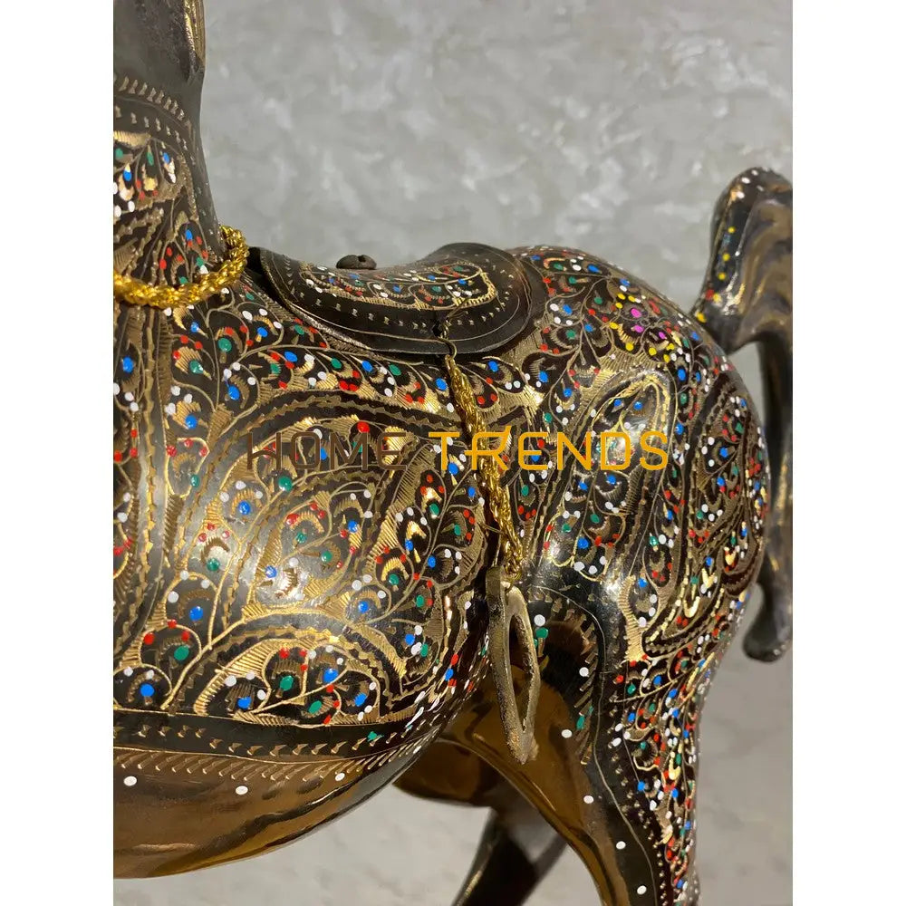 Handcrafted Multi Color Bunki Large Brass Horse Sculptures & Monuments