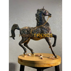 Handcrafted Multi Color Bunki Large Brass Horse Sculptures & Monuments