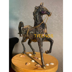 Handcrafted Multi Color Bunki Large Brass Horse Sculptures & Monuments