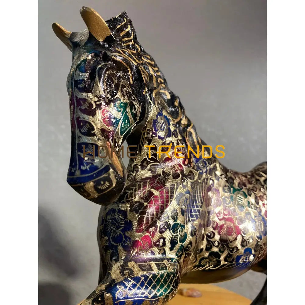 Handcrafted Multi Color Large Brass Horse Sculptures & Monuments