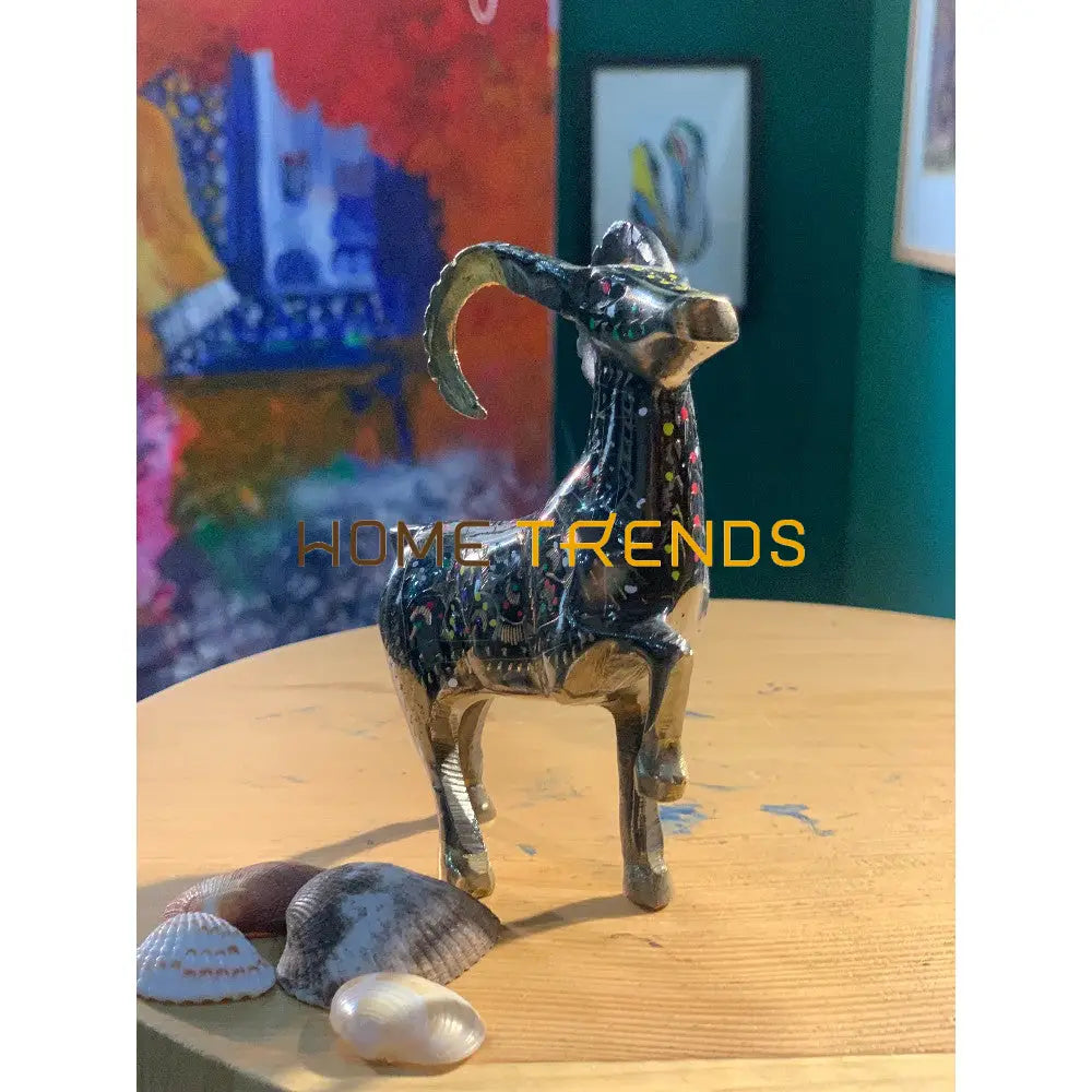 Handcrafted Multicolor Brass Markhor (Ibex) Sculptures & Monuments