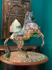 Handcrafted Multicolor Large Brass Dancing Horse Sculptures & Monuments