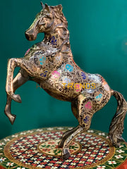 Handcrafted Multicolor Large Brass Dancing Horse Sculptures & Monuments