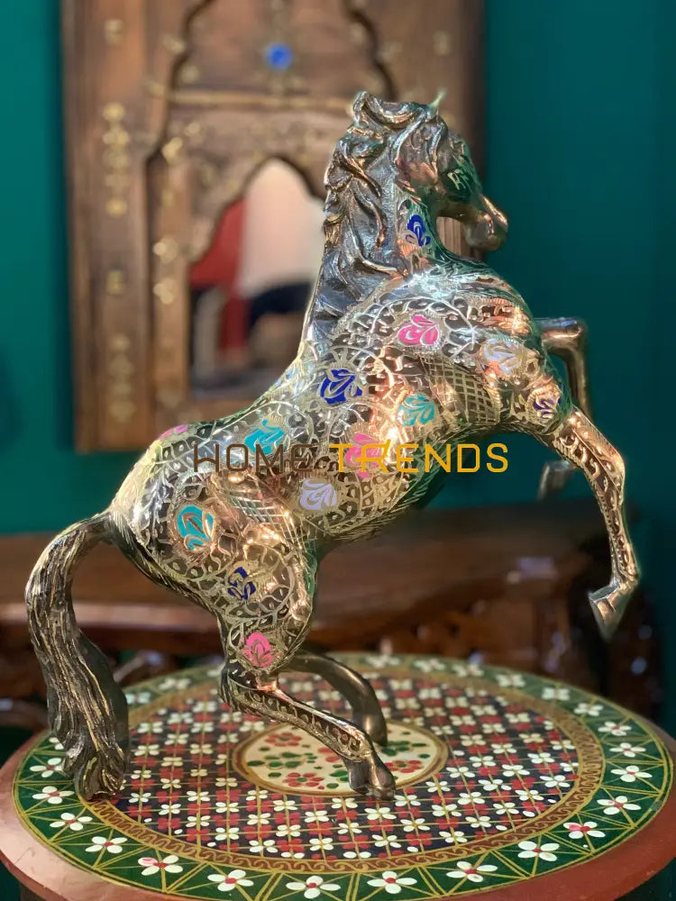 Handcrafted Multicolor Large Brass Dancing Horse Sculptures & Monuments