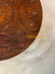 Handmade Wooden Carving 18 Floral Design Table Accent Tables