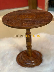 Handmade Wooden Carving 18 Floral Design Table Accent Tables