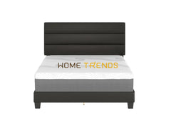 Harrianna Black Faux Leather Upholstered Platform Bed