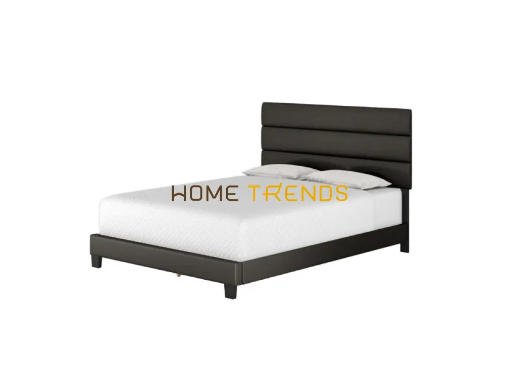 Harrianna Black Faux Leather Upholstered Platform Bed