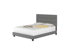 Harrianna Gray Linen Upholstered Platform Bed