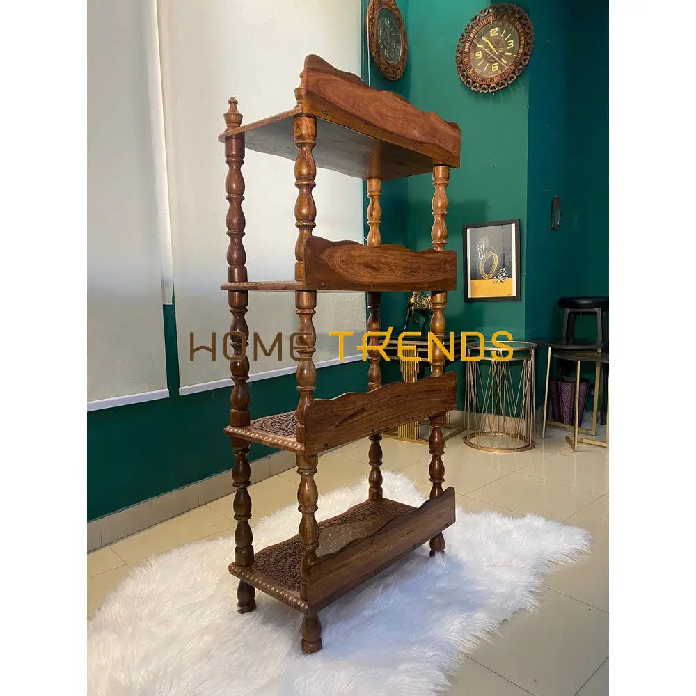 Jahangir Solid Wood 4 Tier Storage Shelf Miscellaneous Decor