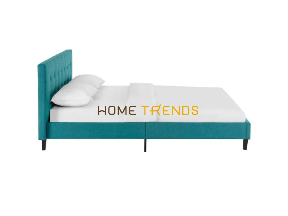 Linnea Teal Fabric Platform Bed