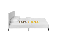 Linnea White Fabric Platform Bed