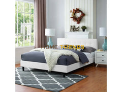 Linnea White Fabric Platform Bed