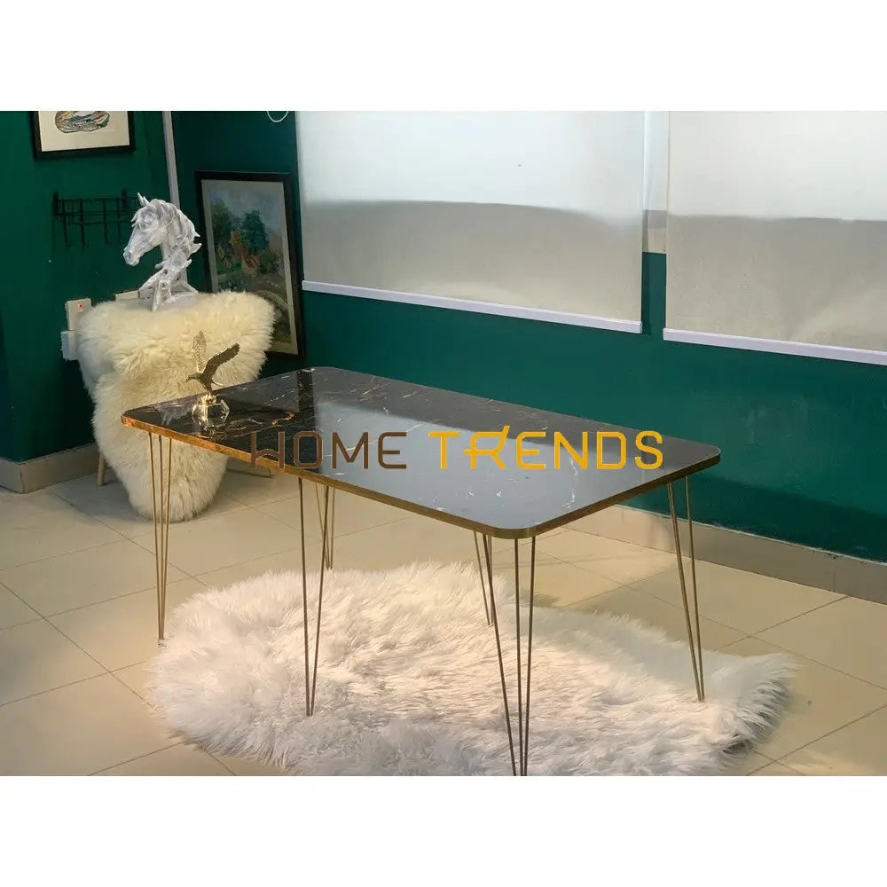 Luxe Black And Gold Lines Centre Table Nesting Tables