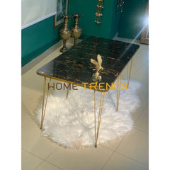 Luxe Black And Gold Lines Centre Table Nesting Tables