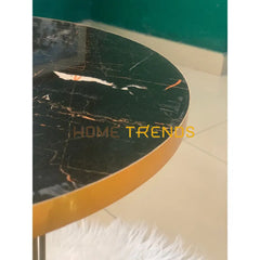 Luxe Black And Gold Lines Round Straight Legs Accent Tables Set Of 3 Nesting