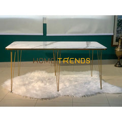 Luxe White And Gold Lines Centre Table Nesting Tables