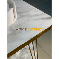 Luxe White And Gold Lines Centre Table Nesting Tables