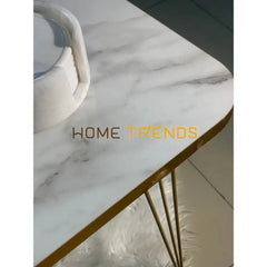 Luxe White And Gold Lines Centre Table Nesting Tables