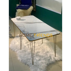 Luxe White And Gold Lines Centre Table Nesting Tables