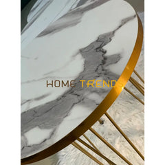 Luxe White And Gold Lines Round Straight Legs Accent Tables Set Of 3 Nesting