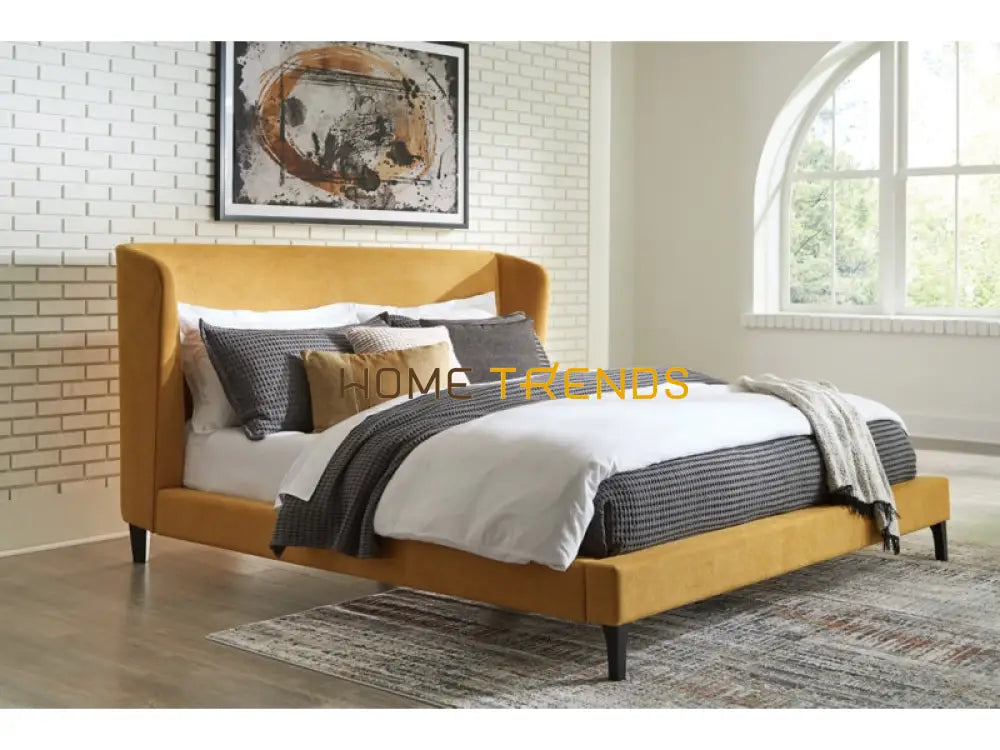 Maloken Wingback Upholstered Platform Bed