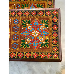 Swati Straight Legs Solid Wood Hand Painted Nesting Table Set Of 4 Tables