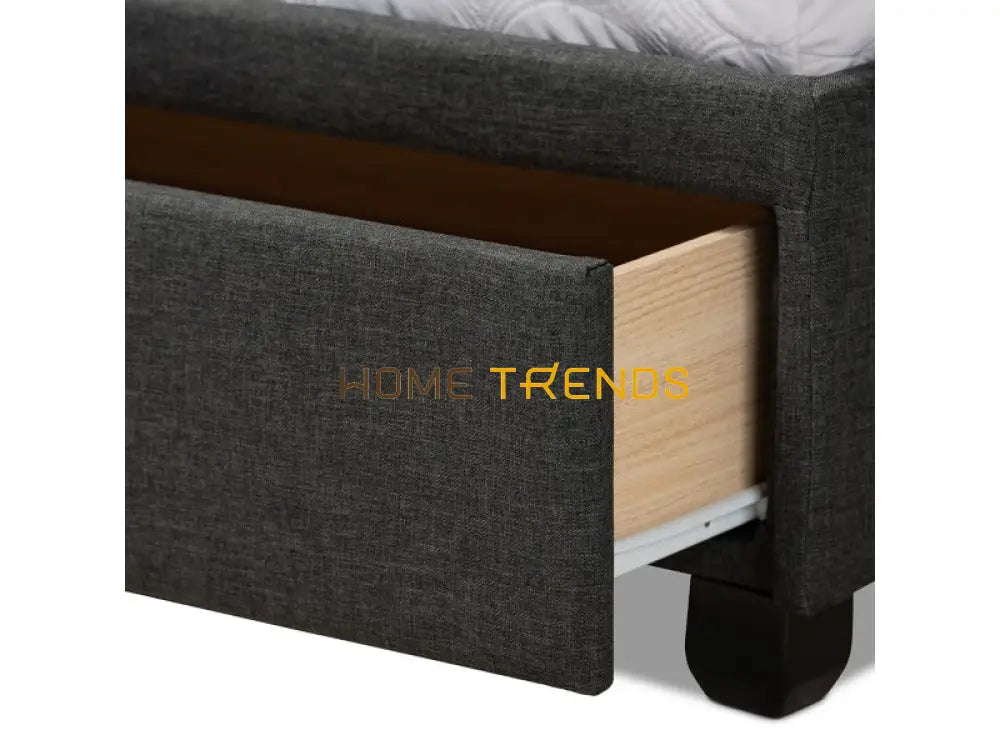 Netti Gray 2-Drawer Platform Upholstered Storage Bed