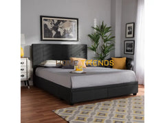 Netti Gray 2-Drawer Platform Upholstered Storage Bed