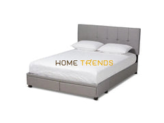 Netti Light Gray 2-Drawer Platform Upholstered Storage Bed