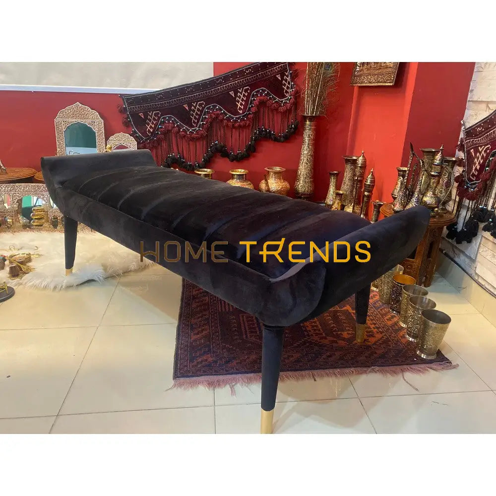 Olive Green Velvet Bench Black Benches & Stools