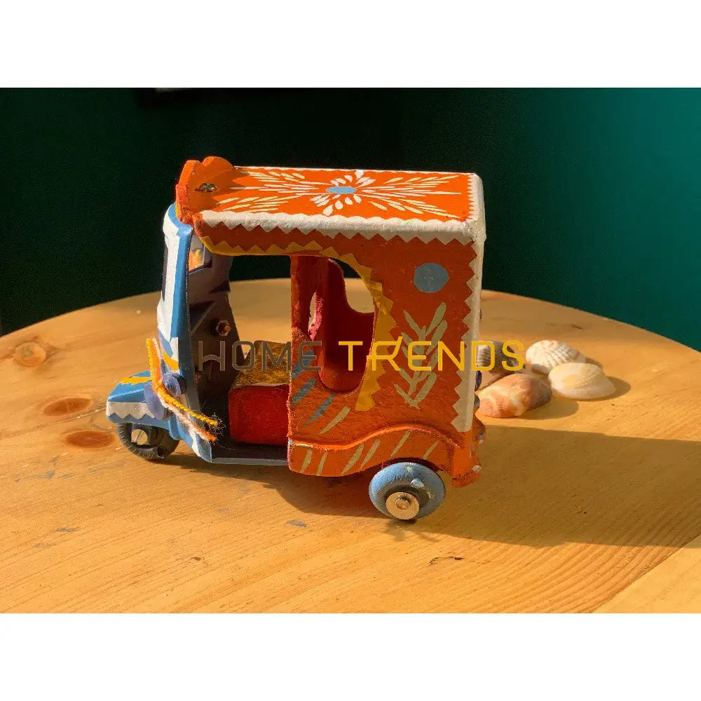Orange And Blue Truck Art Rickshaw Sculptures & Monuments