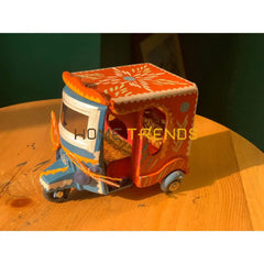 Orange And Blue Truck Art Rickshaw Sculptures & Monuments