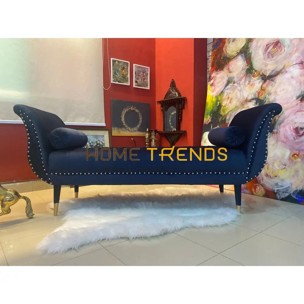 Oxford Brown Velvet Bench Blue Benches & Stools