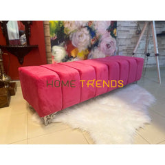 Passions Black Velvet Bench Hot Pink Benches & Stools