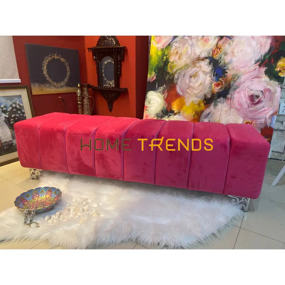 Passions Hot Pink Velvet Bench Benches & Stools