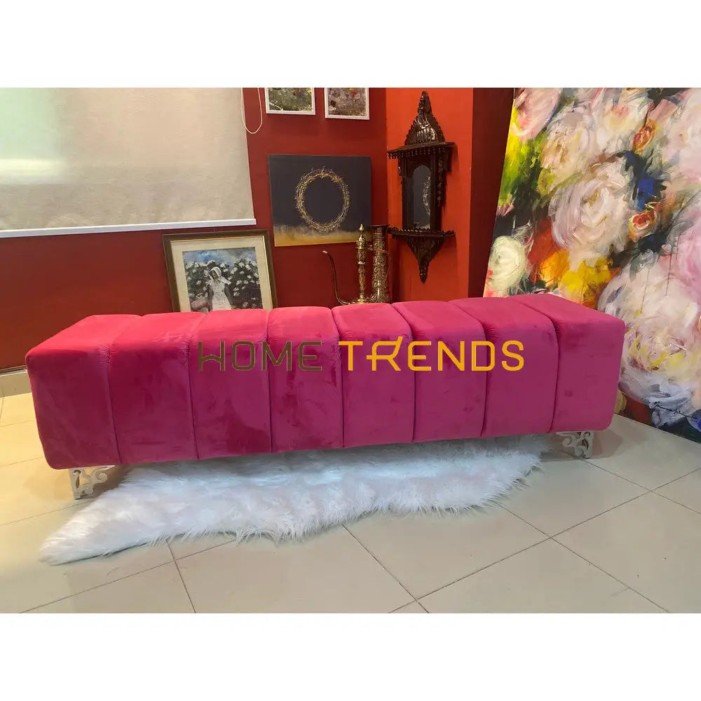 Passions Hot Pink Velvet Bench Benches & Stools