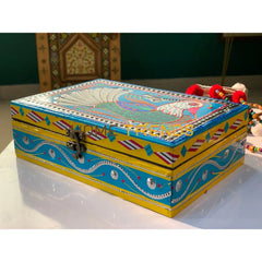 Peacock Truck Art Inspired Large Jewelry/Storage Box