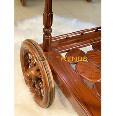 Pebblo Hand Carved Tea Trolley