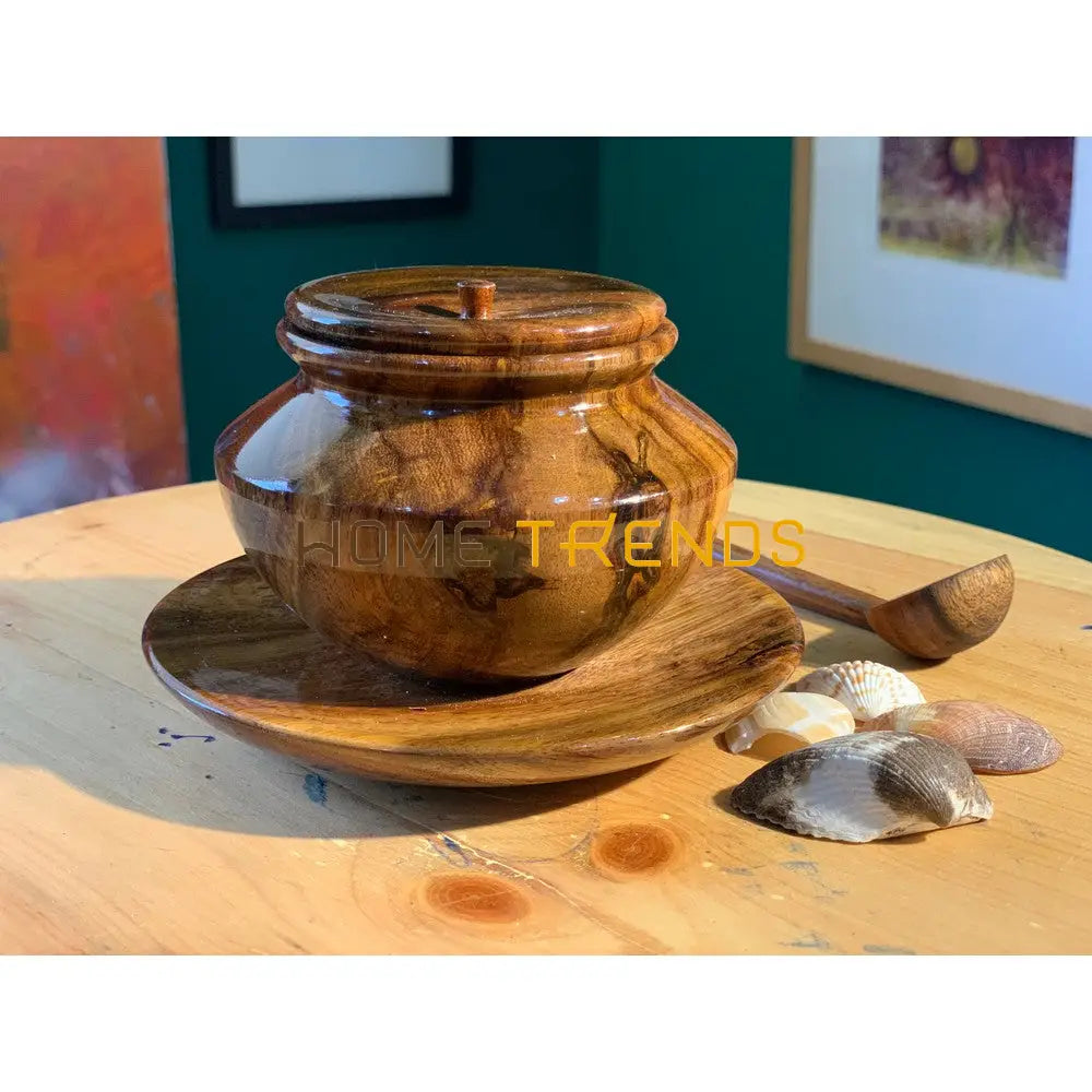 Plain Wooden Sugar Pot Pots
