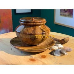 Plain Wooden Sugar Pot Pots
