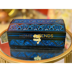 Rectangular Blue And Black Naqshi Jewelry Box Boxes