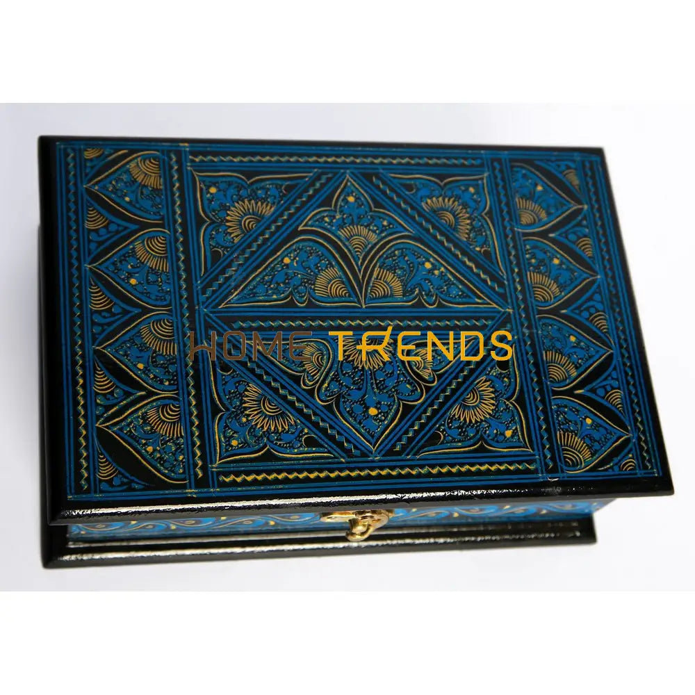 Rectangular Blue Naqshi Jewellery Box Jewelry Boxes