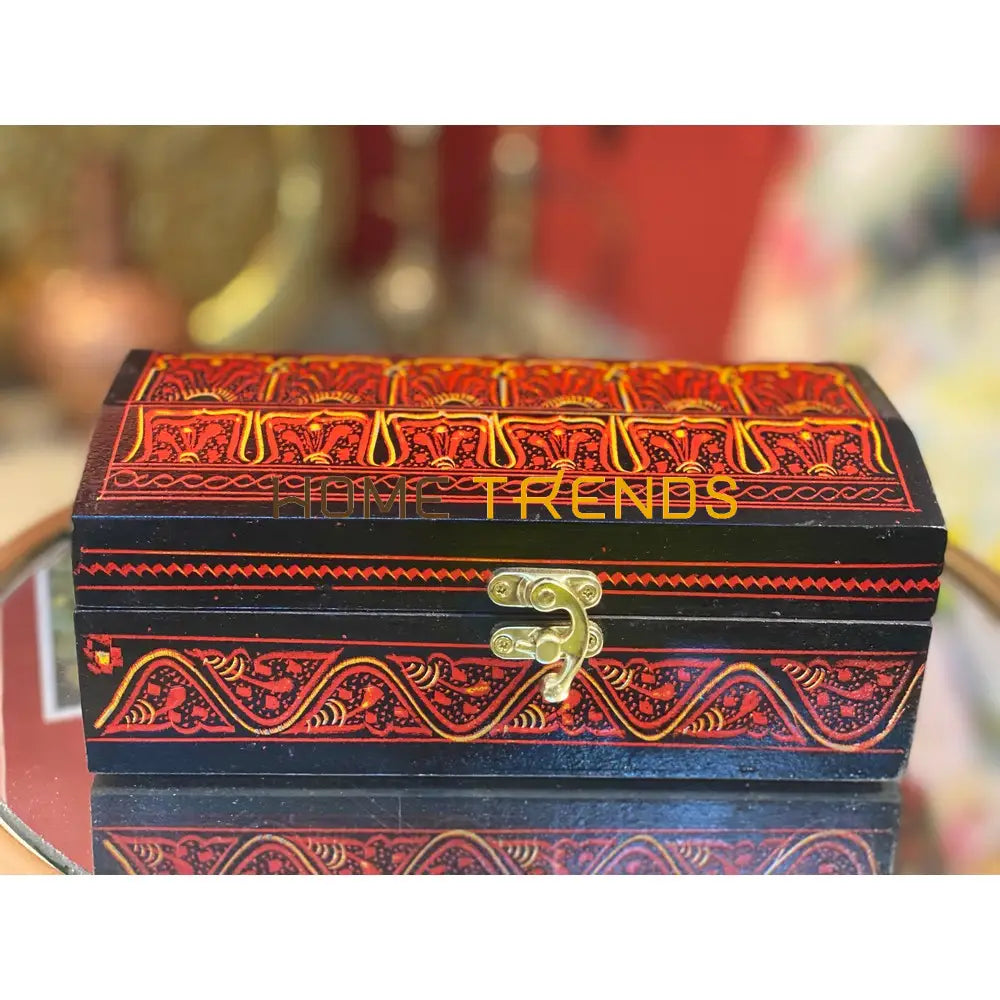 Rectangular Red And Black Naqshi Jewelry Box Boxes