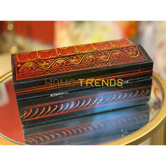 Rectangular Red And Black Naqshi Jewelry Box Boxes