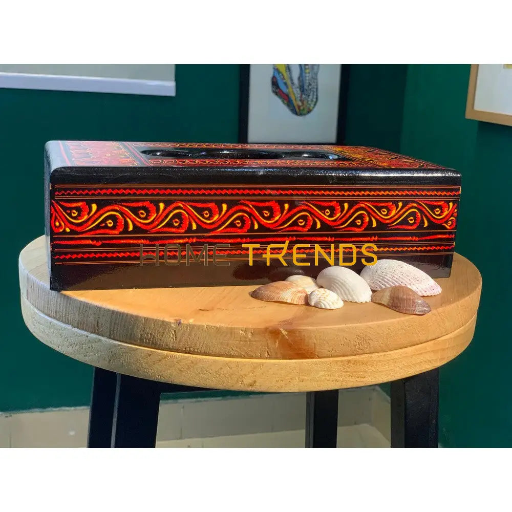 Red And Black Nakshi Tissue Box Boxes