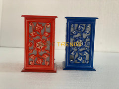 Red And White Flower Wooden Lamp Lamps