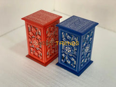 Red And White Flower Wooden Lamp Lamps
